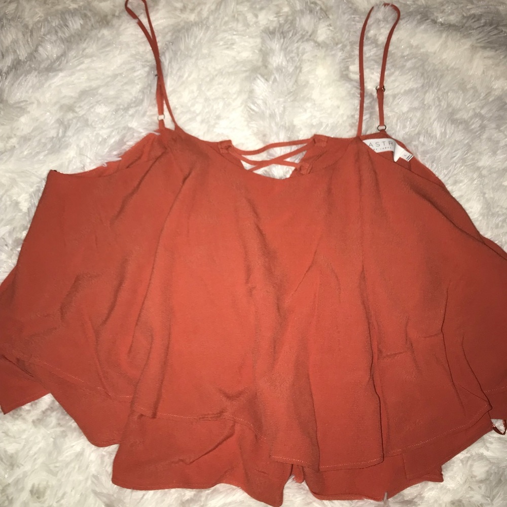 ASTR Orange Flowy Crop Top